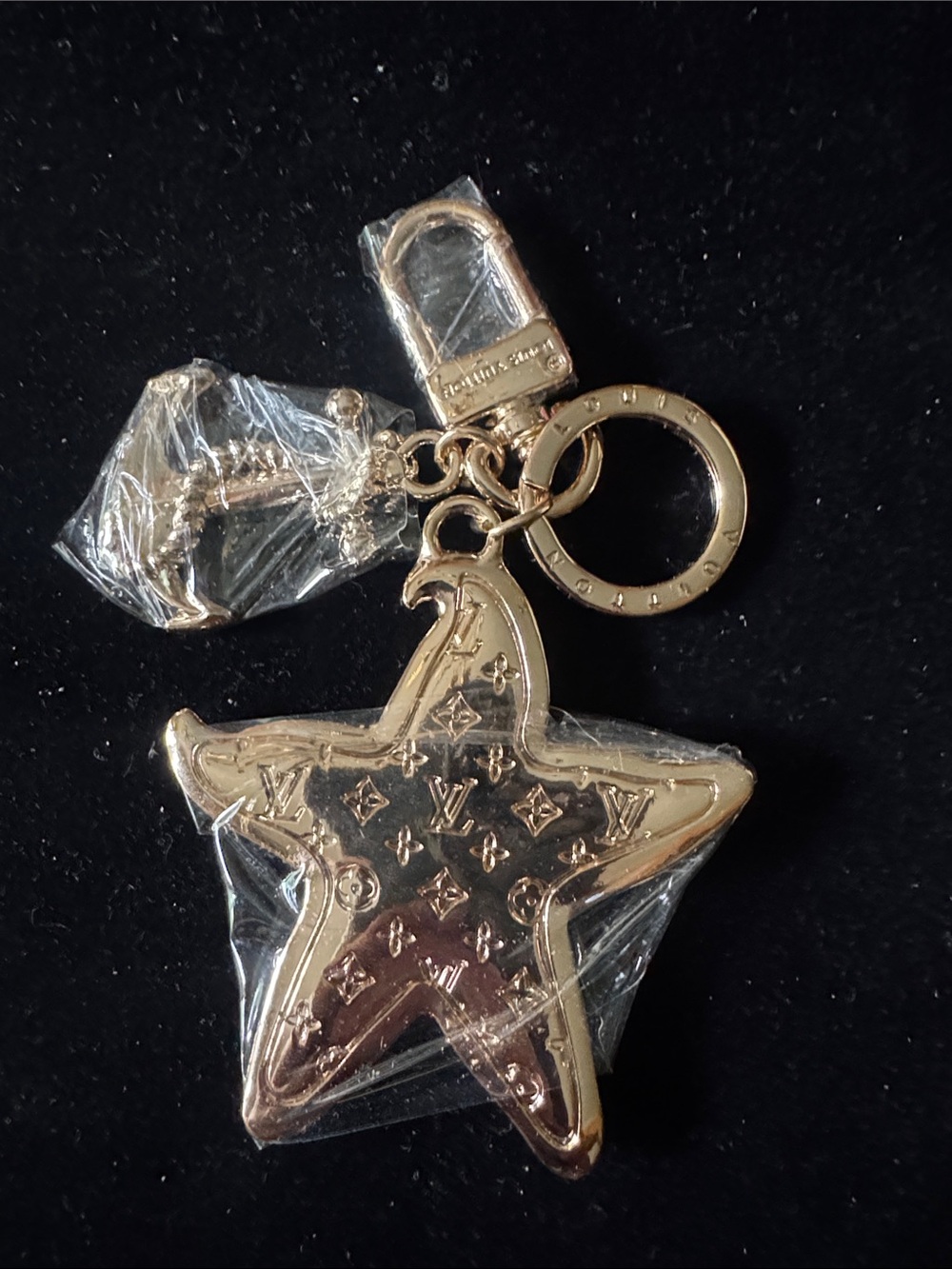 Bag chain /Keychain Gold Star Keychain with Monogram Motif